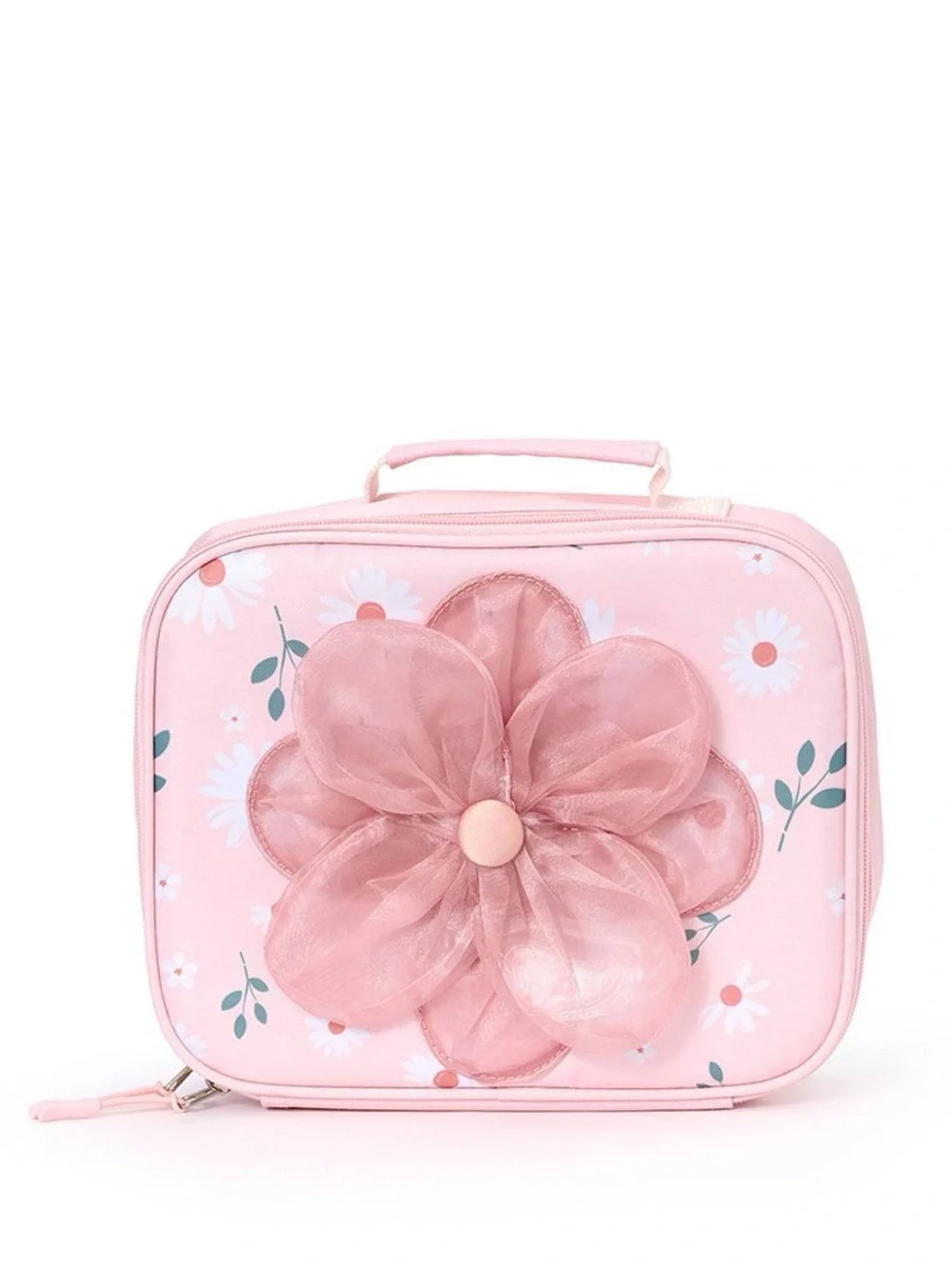Girls Stylish Floral School Set: Backpack, Pouch, Lunch Bag, and Headphones T1